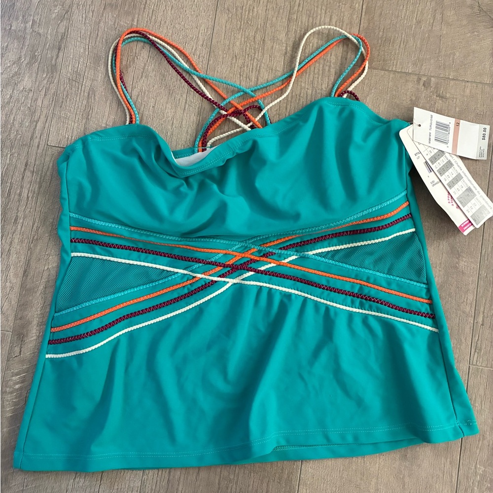 Christina Turquoise Tankini with Multicolor Straps - Picture 3 of 6